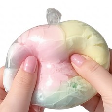 2개 세트 왁뿌볼 말랑이 솜사탕 왁스 뿌시기 ASMR 스트레스볼, 1세트, 67g, 파스텔