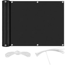 차광망 그늘막 발코니 프라이버시 스크린 방수 파티오 펜스 커버 정원 차양막 자외선 차단 야외 데크 현관 천, 01 90x600CM, [00] Black