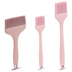 LELE LIFE 3가지 사이즈 실리콘 베이스팅 브러시 엑스트라 라지 내열성 페이스트리 브러시 스프레드 오일 버터 소스 마리네이드 BBQ 그릴 베이킹 주방 음식 요리용 (그린, 핑크