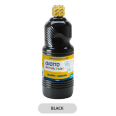 지오토 템페라물감 1000ml 스쿨페인트 대용량 어린이 미술, BLACK