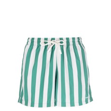 써네이 로고 프린트 스트라이프 스윔 쇼츠, 화이트계열+그린계열