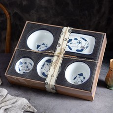 日式陶瓷餐具禮盒，單人份碗盤筷組, 1個, 貓咪六件套禮盒裝