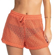Roxy 여성용 선셋 라이더 크로셰 비치 반바지 Apricot Brandy 242