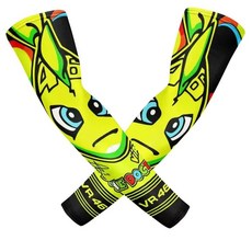 騎行冰絲防曬袖套 哈雷機車防風防塵摩托車袖套 男士高彈力紋身護臂冰袖 涼感透氣防曬手臂套 機車單車運動防護, 1個, 32