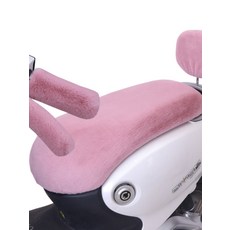 오토바이용품 방석 단열 시트 쿠션 기모 커버, 1개, 두꺼운 플러시 커피 좌석커버+등받이