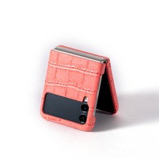 본아띠 천연소가죽 머서 크로커다일 악어 풀커버 갤럭시 Z플립 케이스