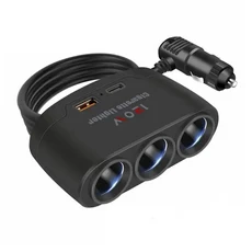 화려함 120W 차량용 충전기 어댑터 12V 24V PD QC3.0 듀얼 USB 소켓 차량용 시가 라이터 분배기 차량용 DVR 대시캠용 고속 충전기 꾸준함, 에이, 중국