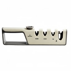 多功能三段式磨刀器，可調節角度，符合人體工學設計，安全防滑, 灰白色, 1個