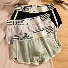 정말편하고좋아요 남성용 코튼 복서 브리프 여름 스타일 느슨한 핏 통기성 복고풍 스타일 트렌디함. 개운합니다