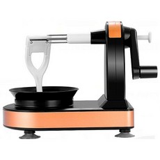 手搖蘋果削皮機 多功能水果削皮器 防滑吸盤設計 削皮不削肉 老人小孩適用, 黑金款, 1個