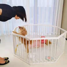 강아지 울타리 다각형 반려동물 울타리 변형 가능한 실내용 펜스, 1개, 흰색