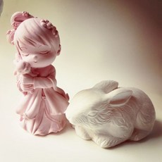 Q版公仔擴香石 嫦娥與玉兔