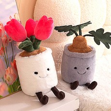 튤립 화분 인형 인테리어 쿠션 포인트 캐릭터