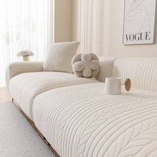 고탄력 소파 커버 미끄럼 방지 먼지 방지 4인용 쇼파패드, 1개, 베이지색