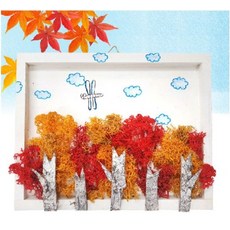 토단 가을단풍 모스자작나무숲 액자만들기 5인세트 스칸디아모스 클레이 만들기 DIY 작품만들기, 1, 1개