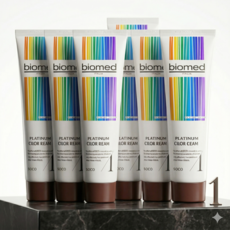 바이오메드 플래티넘 헤어칼라 150g 6개 미용실팩, 8.00(진한 밝은황갈색)
