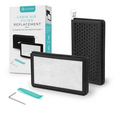 132269 Lectron 테슬라 모델 3 및 Y와 호환되는 캐빈 에어 필터 교체 - 활성탄 H13 HEPA Y/모델 (2016년 이상)과 호환 (2팩), for Tesla Model 3 & Y