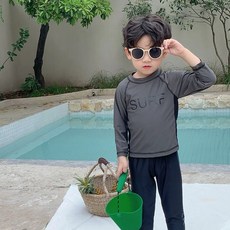 유아동 남아 서프 래쉬가드 수모 SET