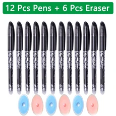 100 개/대 Kawaii 지울 수있는 리필 지울 수있는 펜 젤 펜 스케치 쓰기 편지지 노트북 학교 용품 귀여운 어, 05 12 Black Pen A