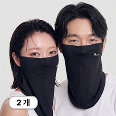 매버스 자외선차단 쿨 스포츠 마스크 얼굴가리개 1+1, 1세트, 블랙+블랙 1세트, 블랙+블랙