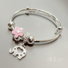 儒家寶寶 彌月禮 純銀999 吉象手環 手鐲 彌月飾品 馬卡龍色系寶寶手環