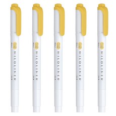 제브라 마일드라이너 형광펜 WKT7/트윈타입, 골드(MGO), 5개입