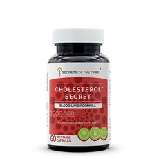 Secrets of the Tribe - 콜레스테롤 시크릿 혈액 지질 포뮬러 허브 보충제 블렌드 (60캡슐), 60 Count (Pack of 1), 1개