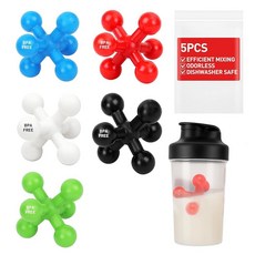 Hydro2Go 셰이커 볼 5팩 BPA 프리 식품 등급 플라스틱 교체 믹싱 볼 단백질 쉐이커 병용 간편한 세척 5.5cm(2.2인치) 대부분의 쉐이크 스무디 및 포뮬러