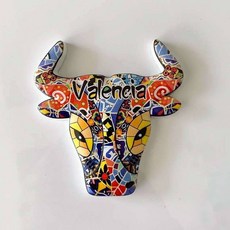 냉장고 자석 기념품 발렌시아 여행 세계 스페인 황소 머리 장식 3D 마그네틱 스티커, Default