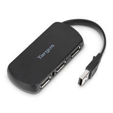 Targus USB-C 멀티포트 싱글 비디오 어댑터 및 카드 리더기 100W PD 패스스루 포함 그레이 (ACA953USZ) 138495, 4포트 USB 2.0 허브