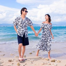 신혼여행 커플룩 바캉스 원피스 휴양지 커플룩 허니문 커플룩 커플 바캉스룩 세트 해외여행룩 휴양지 커플 바캉스룩 남자바캉스남방 동남아 커플룩 바캉스룩