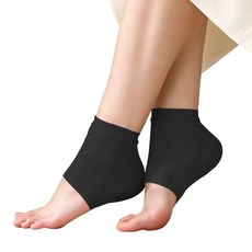 라라무브 클라우드패드 뒤꿈치 각질케어 보습양말, 블랙, 2세트