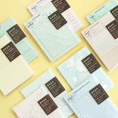 혼자공부 점착 메모지 체크리스트 학습 플래너 단어장 접착식 OMR 필기용 지도 오답정리, 세계지도, 색상:세계지도