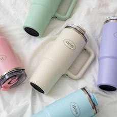 헤이수 2in1 30OZ 900ml 대용량 텀블러, 1개, 아이보리