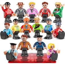 자석식 사람 피규어 15개입 아이들을 위한 커뮤니티 헬퍼 장난감 자석 타일 빌딩 블록과 완벽한 조합 유아용 STEM 학습 크리스마스생일 선물 확장 팩스타일은 다를 수 있음, Magnetic Figures