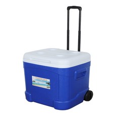 에이치앤아이 캐리어형 대용량 캠핑 아이스박스 쿨러, 블루, 55L