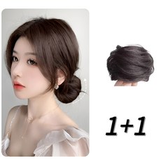 미오르 똥머리 올림머리 밴드 1+1, 내츄럴블랙, 2개