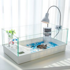 거북이 아일랜드 어항 반수생 수조 집 키우기 세트 수족관 육지 미니, 1번.어항단품, 1개