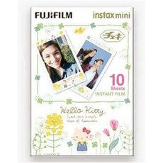 FUJIFILM 富士 instax mini 拍立得空白底片 (灑花邊框) - 趣味底片，適用mini系列相機, 1包, kitty手繪(10張底片)202703, 錢包尺寸
