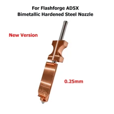 플래시 포지 AD5X 액세서리 바이메탈릭 노즐 AD5X 신형 업그레이드 강화 스틸 핫엔드 노즐 0.2/0.4/0.6/0.8