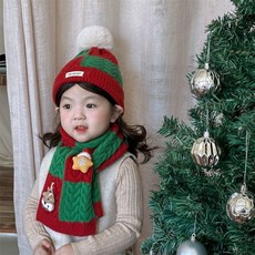 星宇優選館兒童聖誕禮物帽子圍巾套裝針織毛線加厚保暖冬季寶寶圍脖男女童潮