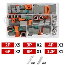 KERE 도이치 DT 시리즈 방수 와이어 커넥터 키트 핀 박스 포함 자동차 밀폐형 플러그 DT06-2 3 4 6S DT04-2 6P 288