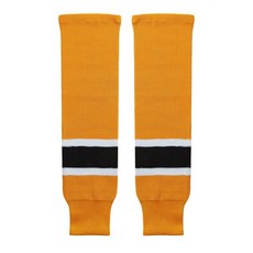 아이스 하키 스타킹 니트 흰색 니삭스 삭스 양말, 1개, 옐로우 화이트 블랙