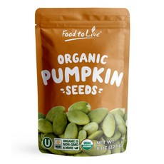 유기농 생 호박씨 8온스 – 비GMO 호박씨 커널 무염 무오일 무껍질 비건 코셔 대량. 키토 스낵. 고단백 필수 지방산. 베이킹 Organic Raw Pepita, 0.5 Pound, 1개, 226.8g