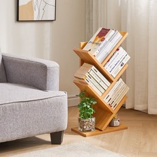에코소라노 책장 선반 인테리어 다용도 수납 책꽂이, 원목색, 3단