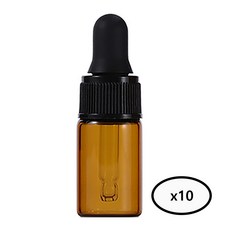 모든유통 갈색 미니 샘플 스포이드 향수 공병 아로마 유리 용기 10개묶음 1ml 2ml 3ml 5ml, 10개