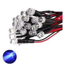 5V 3파이 블루 플랫 와이어 케이블 LED DIY 컬러조명 튜닝 키트 모형차 과학 수업용, 10개