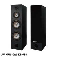 [新北實體店可試聽] AV MUSICAL KS-688 落地式喇叭 (對) 全新公司貨 喇叭 落地喇叭 被動式喇叭, 1組(一對), 黑色