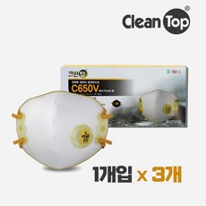 크린탑 1급 방진마스크 C650V, 3개, 기본색상