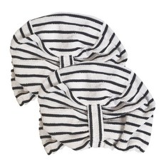 국산 고급 면 사우나 모자 줄무늬 흰색 x 2개 헤어캡 샤워캡